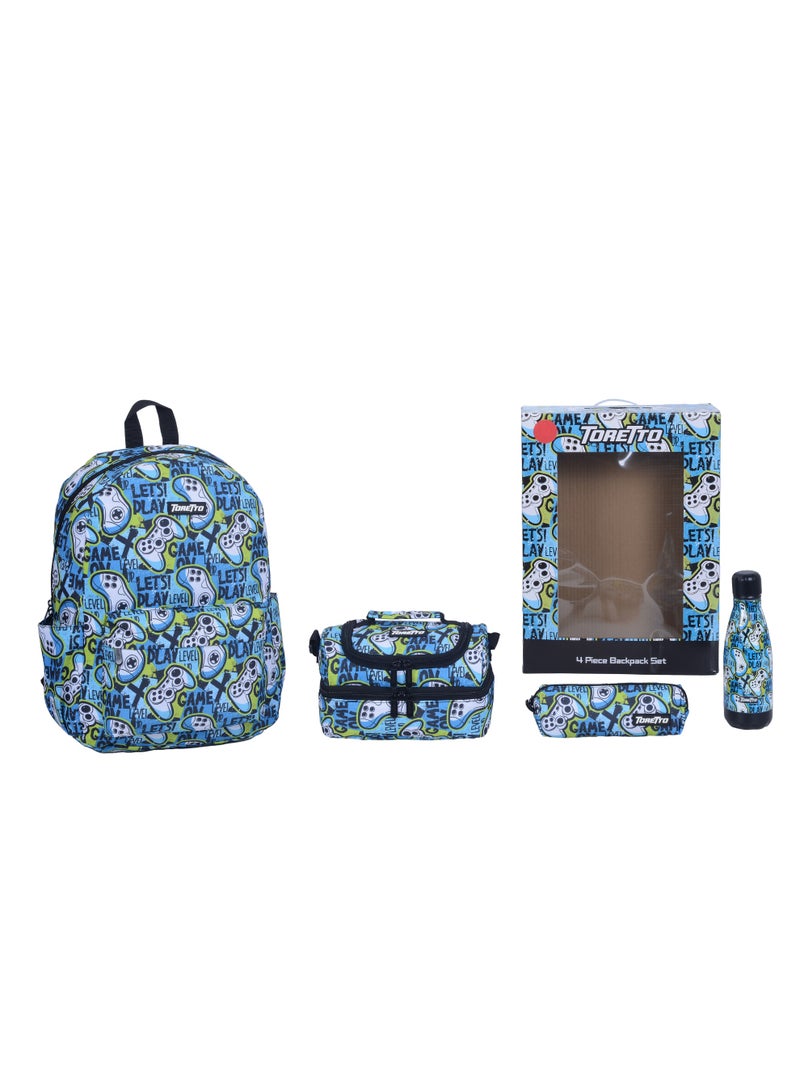 Toretto طقم حقيبة ظهر 4 قطع من توريطو مع حقيبة غداء وزجاجة ماء وحافظة أقلام - Image 3