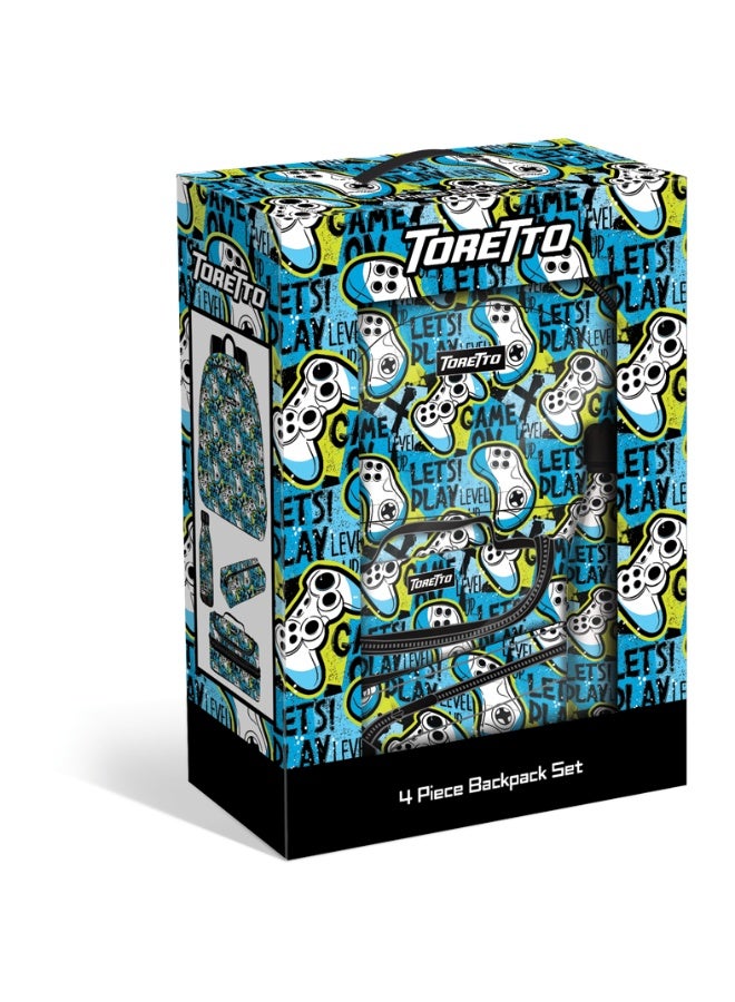 Toretto طقم حقيبة ظهر 4 قطع من توريطو مع حقيبة غداء وزجاجة ماء وحافظة أقلام - Image 2