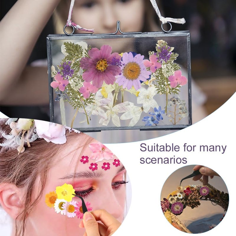 Eshow 82Pcs Natural Pressed Dried Flowers Resin, Dry Flowers for Resin Accessories with Tweezer, Dried Flower for Scrapbooking DIY Art Crafts, Epoxy Resin Jewelry Molds, Candle, Nails Décor, Craft Making - Image 5