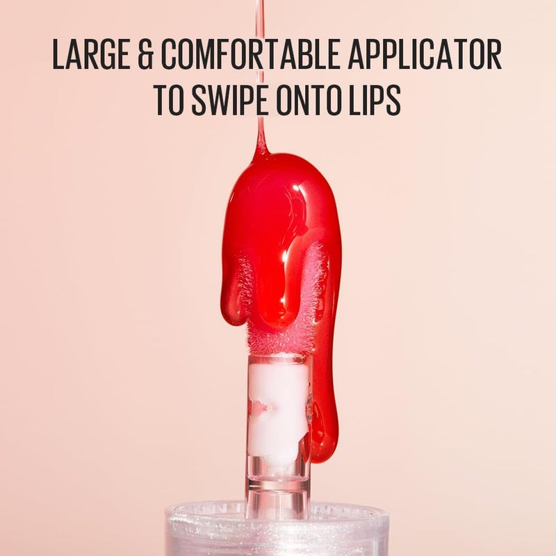 KAJA Juicy Glass Lip Oil - Apricot Allure - Clear Tint Gloss Plumper - Hydrating Lightweight Shine with Vitamin Tree Fruit Oil, Vegan Cruelty-Free 4ml - Image 4