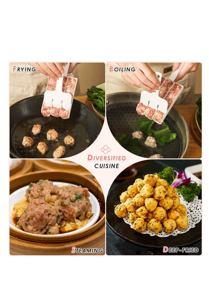 SYOSI Creative Kitchen Triple Meatball Maker, Meat Baller Spoon with Cutting Spade, DIY Meatball Making Set,Home Cooking Tools for Quick Cooping Cookie Dough Or Sorbet 2 Pack  - Image 3