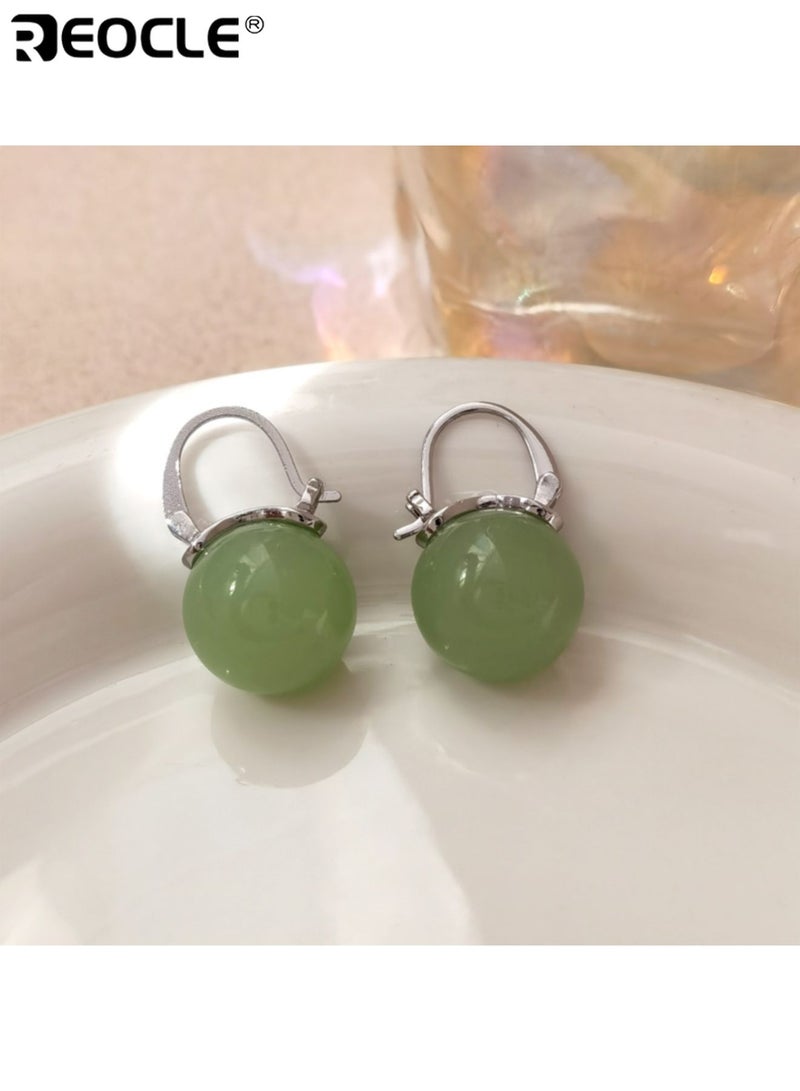 REOCLE Women's Circular Bead Earrings with Simple Elegant Design Delicate Dangle Earrings with Lightweight Construction for Women Daily Formal Wear - Image 5