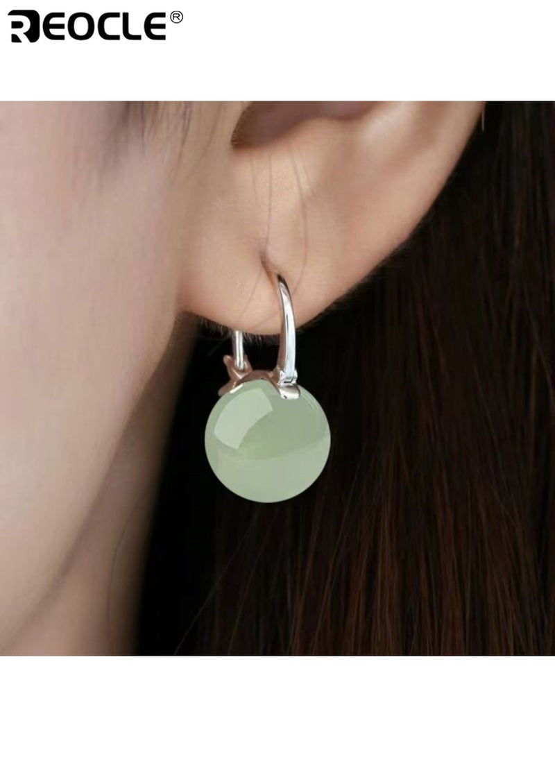 REOCLE Women's Circular Bead Earrings with Simple Elegant Design Delicate Dangle Earrings with Lightweight Construction for Women Daily Formal Wear - Image 3