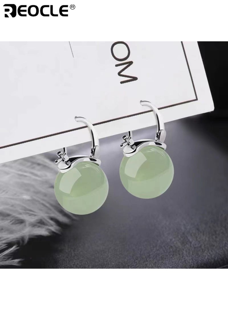 REOCLE Women's Circular Bead Earrings with Simple Elegant Design Delicate Dangle Earrings with Lightweight Construction for Women Daily Formal Wear - Image 2