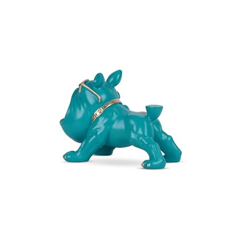 SkyKey Home Decor Bulldog Storage Butler Sculpture Showpiece for Living Room Tray and Bowl Decorative Statue for Gift, Home, Bedroom, Office Desk Storage for Keys, Jewellery, and Trinkets, Aquamarine - Image 4