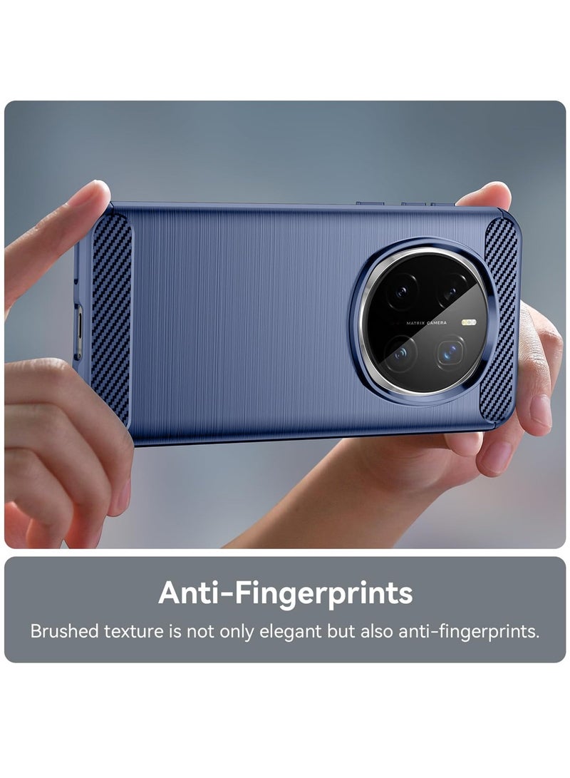 Wtech Honor Magic7 Pro 5G 2024 Silicone Brushed Texture Protective Case Cover - Navy Blue - Image 3