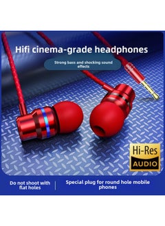 BNR Headphones For Apple Huawei Xiaomi OPPO In-Ear Type-c Android Game Phone Wired-Color:Q5 China Red_Ultimate Edition
