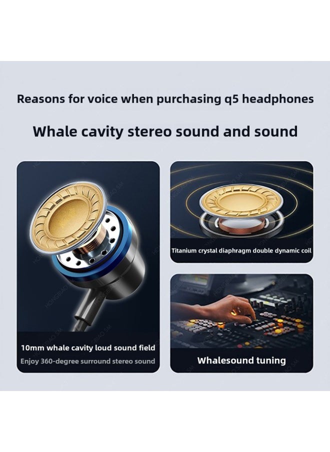Generic - BNR Headphones For Apple Huawei Xiaomi OPPO In-Ear Type-c Android Game Phone Wired-Color:Q5 China Red_Ultimate Edition - Image 1