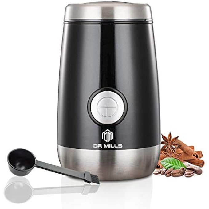 DR MILLS Dm7445 Coffee Grinder Electric Coffee Bean And Dried Spice Grinder One Touch Operation Blade And Cup Made With Sus304 Stainless Steel - Image 1