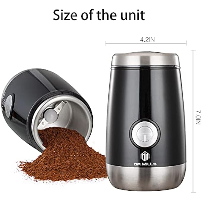 DR MILLS Dm7445 Coffee Grinder Electric Coffee Bean And Dried Spice Grinder One Touch Operation Blade And Cup Made With Sus304 Stainless Steel - Image 5
