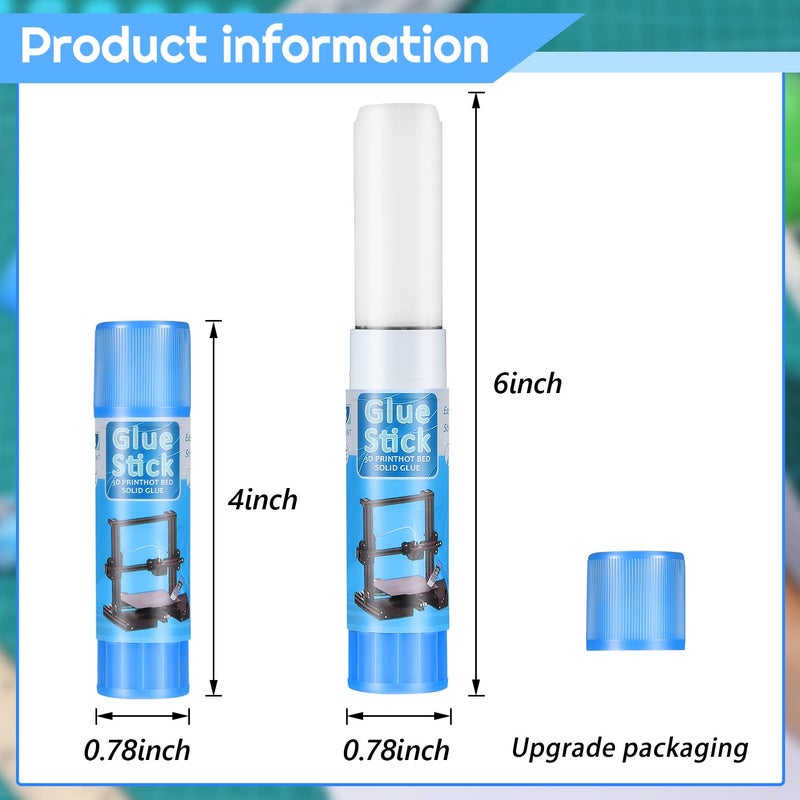 Outus 6 Pack 3D Printer Glue Sticks for Hot Bed PVP 3D Printer Adhesive Solid Glue Sticks for PLA/ABS/PETG/PC/PA/TPU Hot Bed Removing Printing Models - Image 2