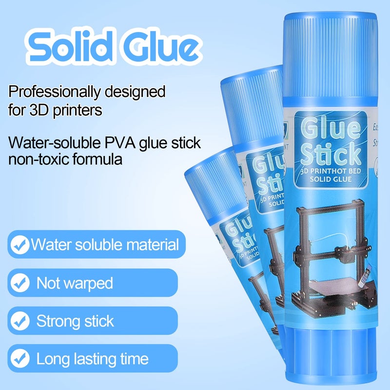 Outus 6 Pack 3D Printer Glue Sticks for Hot Bed PVP 3D Printer Adhesive Solid Glue Sticks for PLA/ABS/PETG/PC/PA/TPU Hot Bed Removing Printing Models - Image 4
