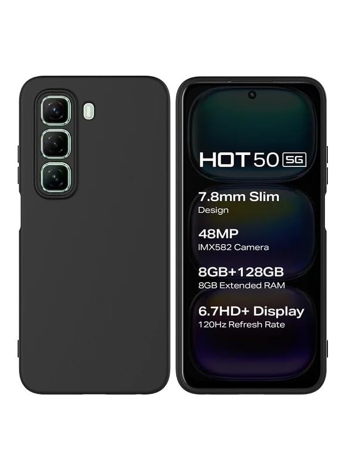 General Silicone Case Compatible with Infinix Hot 50 5G, Soft-Touch, Shockproof, DustProof, Antiskid Full Body Protection Cover for Infinix Hot 50  - Image 1