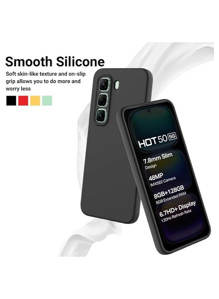 General Silicone Case Compatible with Infinix Hot 50 5G, Soft-Touch, Shockproof, DustProof, Antiskid Full Body Protection Cover for Infinix Hot 50  - Image 2