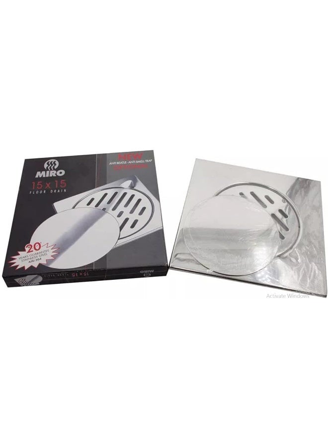 STAINLESS STEEL 15X15 BATHROOM SHOWER FLOOR DRAIN - Image 3