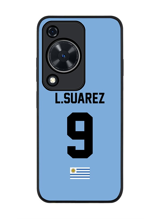 Stylizedd Rugged Black edge case for Huawei nova Y72 / Huawei Enjoy 70 4G, Slim fit Flexible Thin Cover - Football Team - Uruguay , Player Name - L.Suarez - Image 1