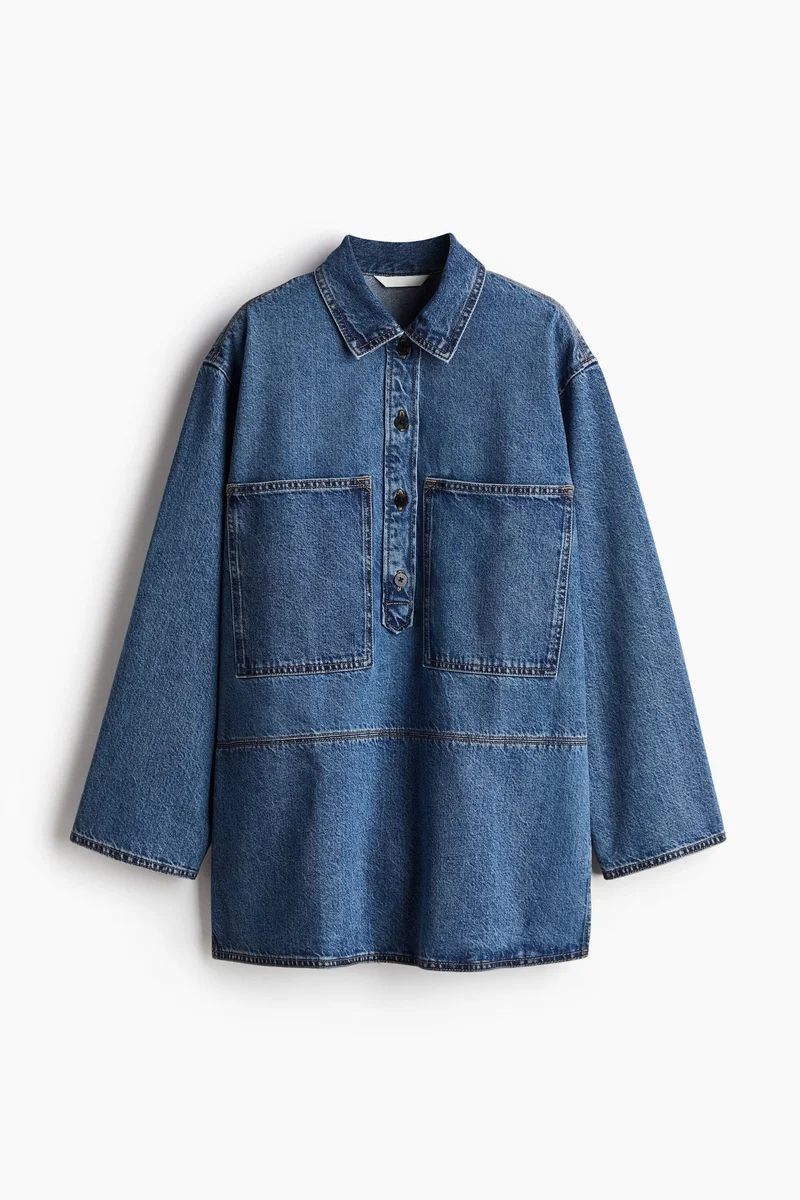H&M Long denim shirt