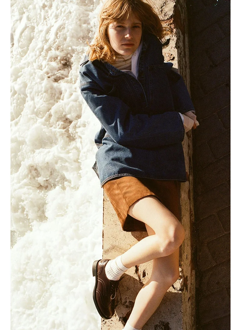 اتش اند ام Long denim shirt