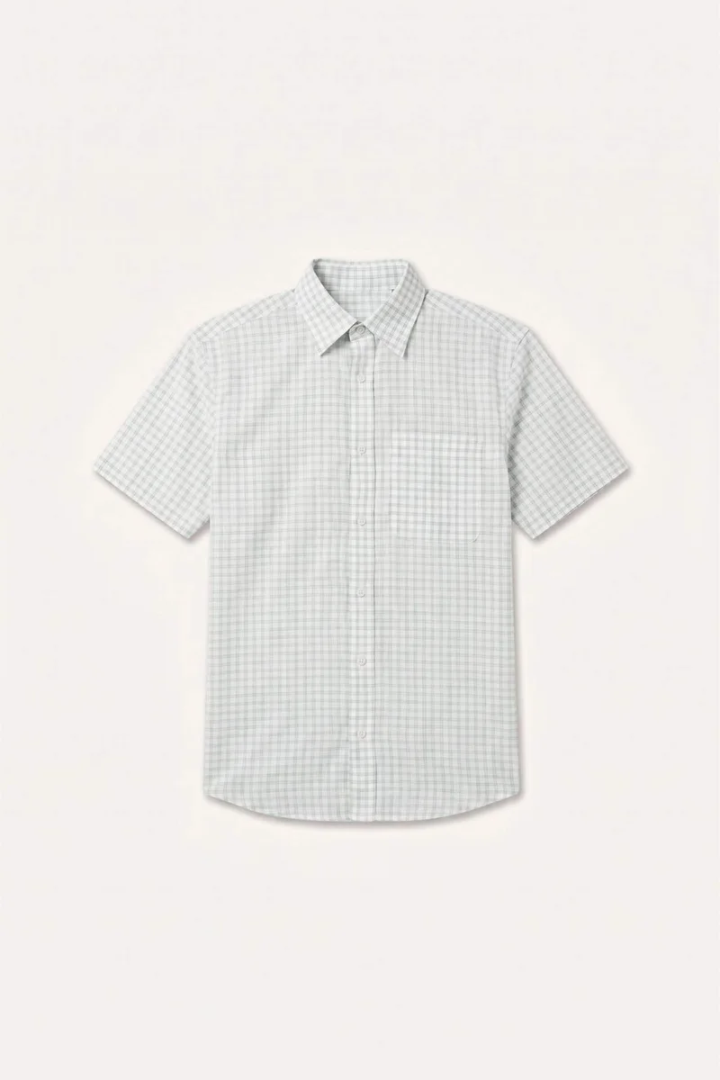 ديفاكتو Regular Fit Polo Collar Striped Cotton Short Sleeve Shirt