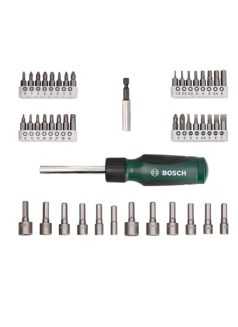 BOSCH 46 Pieces Screwdriver Bit Set,32 Durable Screwdriver Bits For All Standard Screw Types And Sizes-2607019504  - Image 2