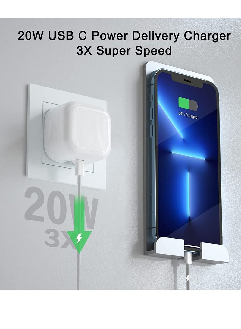 iPhone Charger Cable and Plug, iPhone Fast Charger 20W PD 3.0 USB C Wall Charger Plug with 1M iPhone Fast Charging Cable USB C Fast Charger Compatible with Phone 13 12 11 Pro Max Mini X XR Xs 8, Pad - Image 2