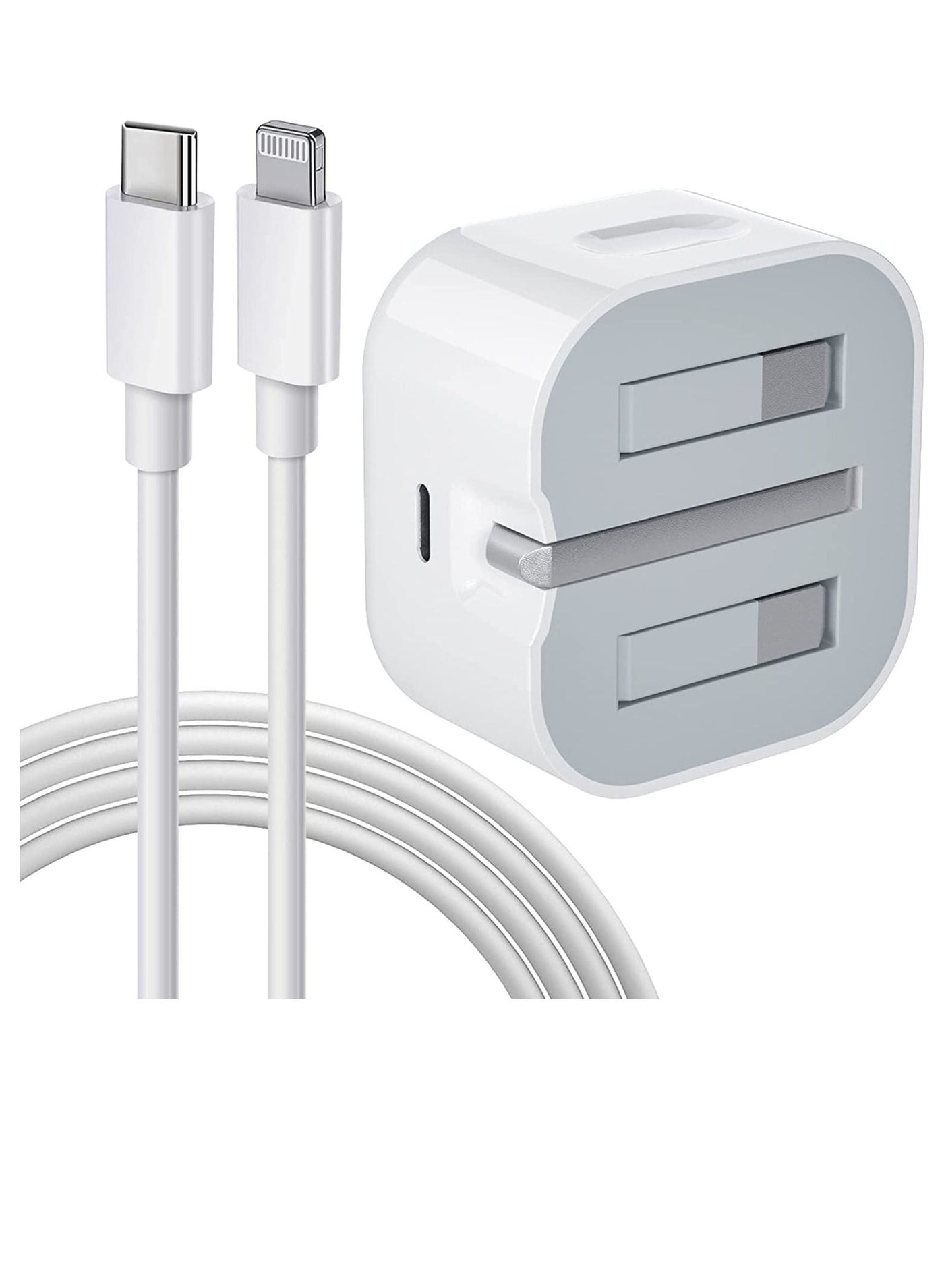 iPhone Charger Cable and Plug, iPhone Fast Charger 20W PD 3.0 USB C Wall Charger Plug with 1M iPhone Fast Charging Cable USB C Fast Charger Compatible with Phone 13 12 11 Pro Max Mini X XR Xs 8, Pad