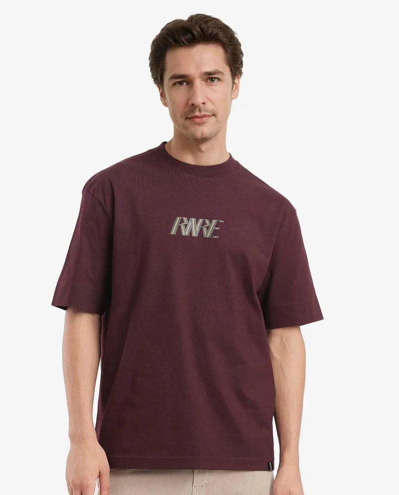 Rare Rabbit Men's Hd Print Boxy Fit T-Shirt