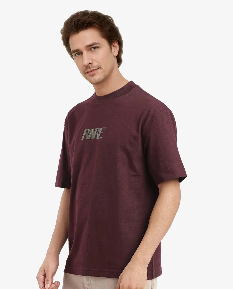 Rare Rabbit Men's Hd Print Boxy Fit T-Shirt