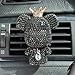 RISDORAY Cute Car Accessories Bling Crystal Bear Car Air Freshener With Vent ClipRhinestone Aesthetic Car Decor Interior Decoration BLACK - Image 2