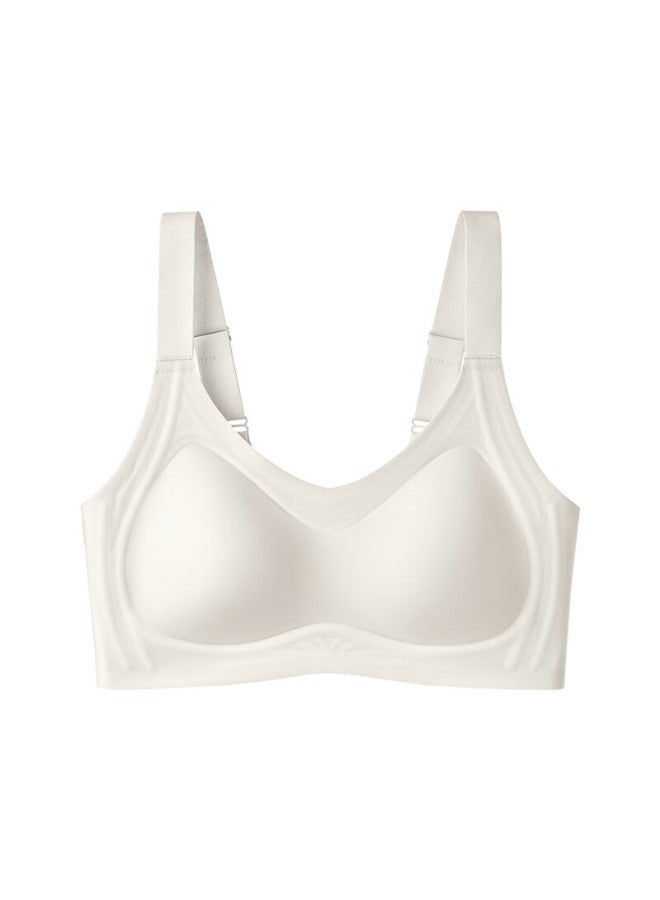 Finseech Fenshique Cool Feeling Jelly Strip Soft Support Wire-free Bra Preventing Sagging Chest Champagne M - Image 1