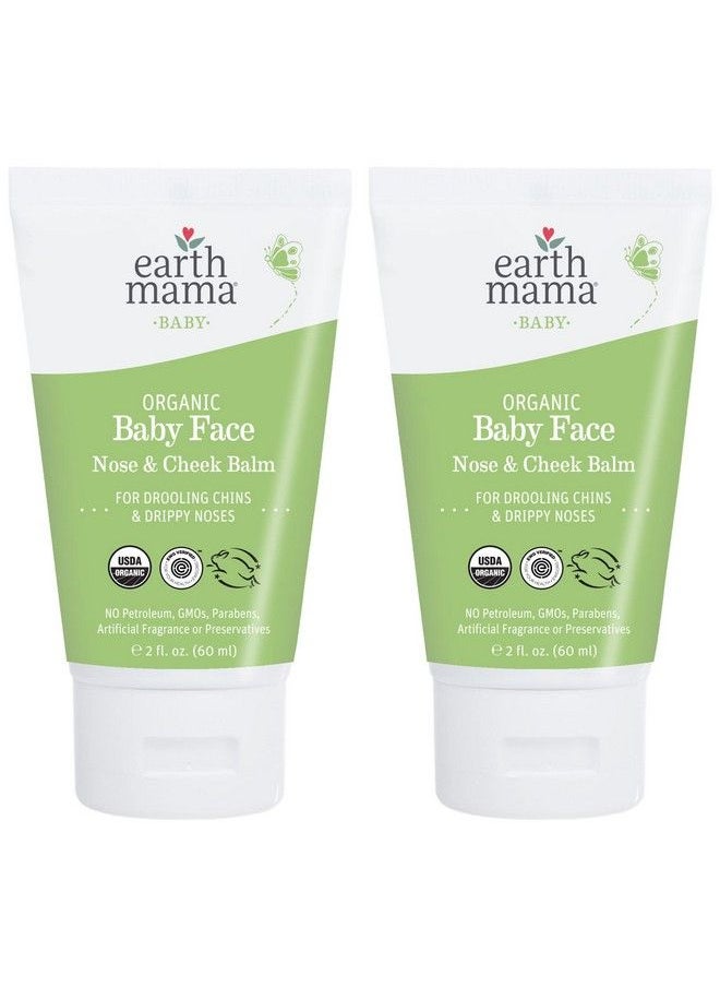 Earth Mama Organic Baby Face Nose & Cheek Balm For Dry Skin Natural Petroleum Jelly Alternative 2 Fluid Ounce (2 Pack)  - Image 1
