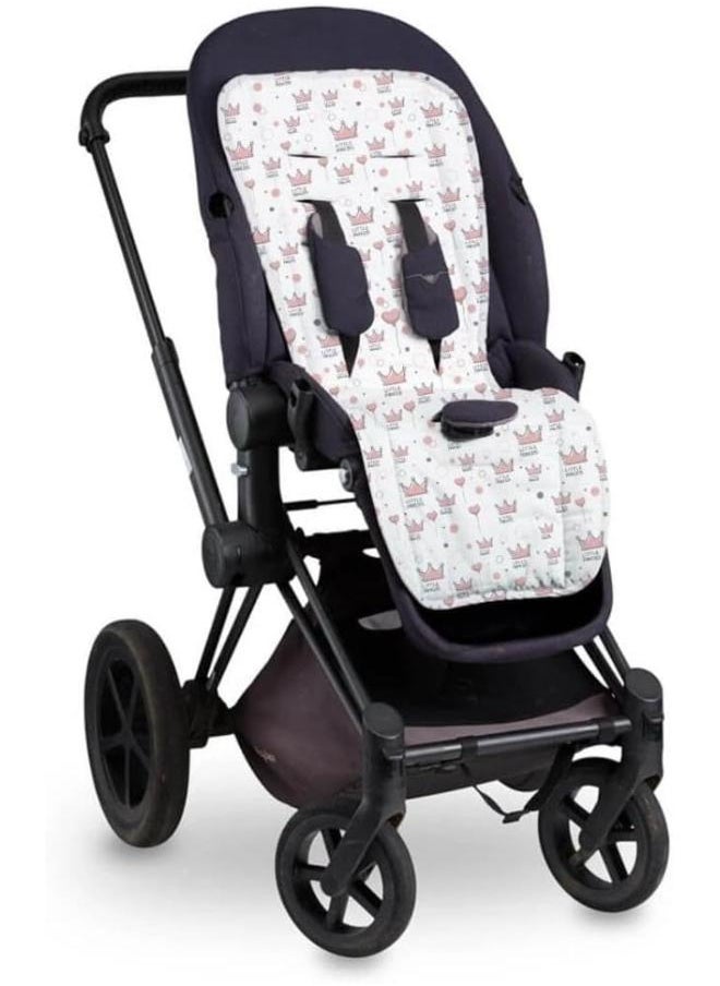 Mamas Gift Crown Print Stroller Liner, White/Pink 