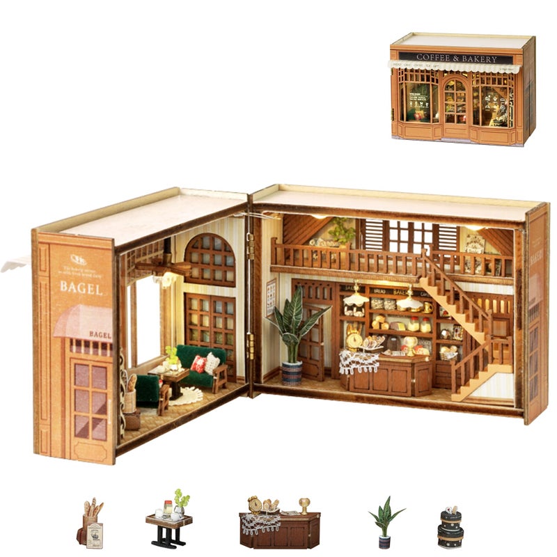 Flever Dollhouse Miniature DIY House Kit Creative Room with Furniture for Romantic Valentines Gift Bagel Time - Image 3