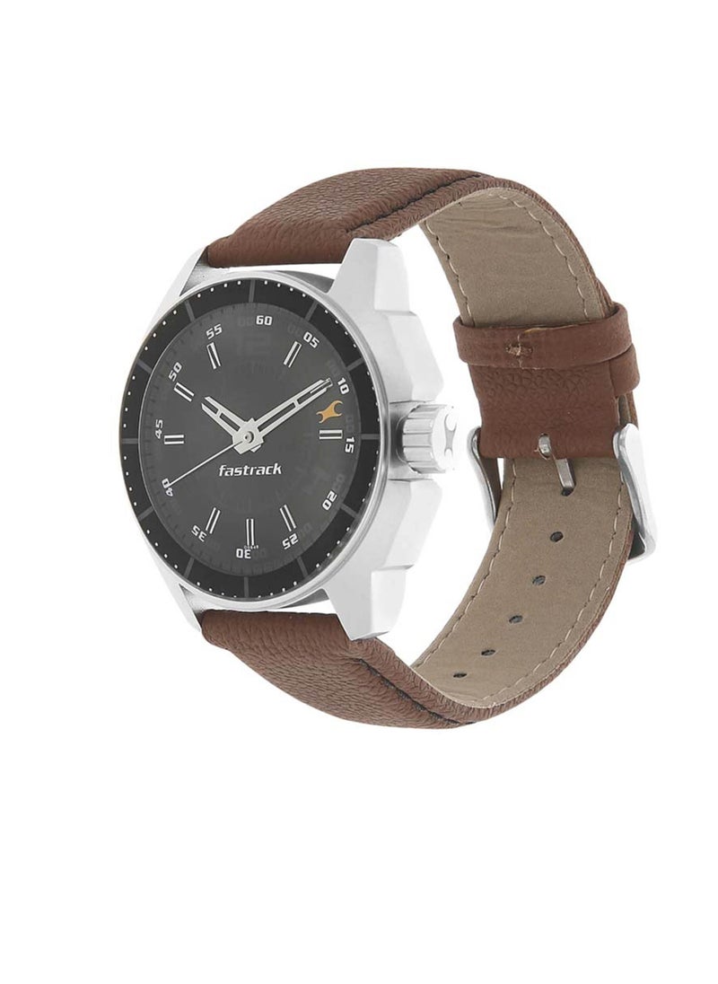 fastrack Fastrack Quartz Analog Black Dial Leather Strap Watch for Guys  - Image 2