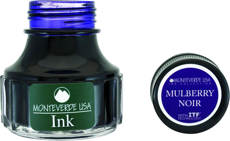 Monteverde Bottle Ink, 90ml, Mulberry-Noir (G308UN) - Image 2
