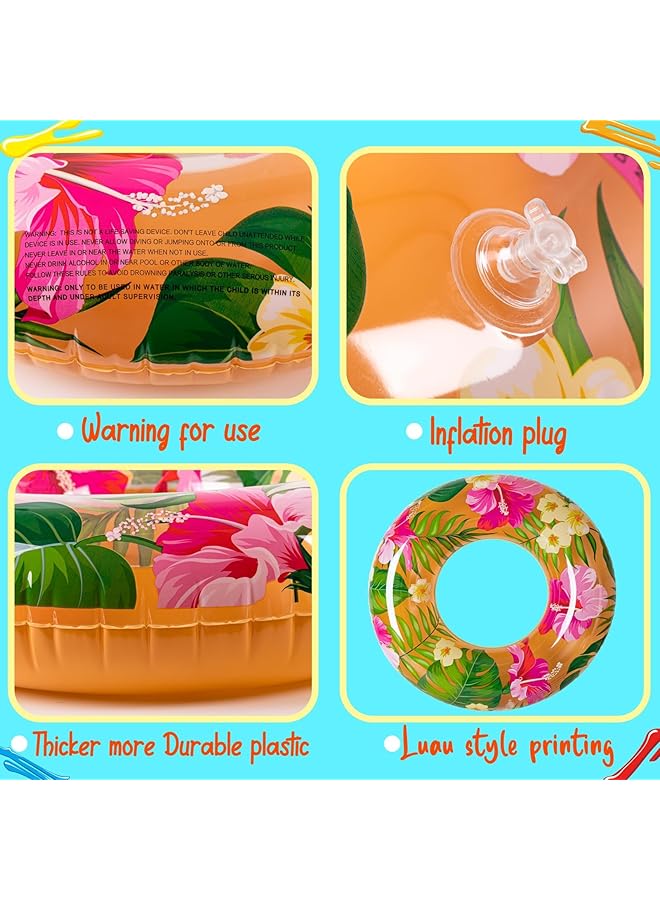KASTWAVE Swimming Rings 7Pcs Luau Pool Floats Hawaiian Swimming Rings With 13.5" Beach Balls Inflatable Tubes Floaties Toys For Kids Adults - Image 5