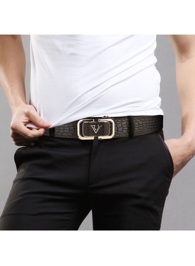 Men's Leather Belt ，fashionable and versatile cowhide belt, Adjustable Waist Strap business casual Men's Belt for Work Business and Casual - Image 2