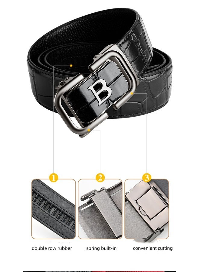 Men's Leather Belt ，fashionable and versatile cowhide belt, Adjustable Waist Strap business casual Men's Belt for Work Business and Casual - Image 3