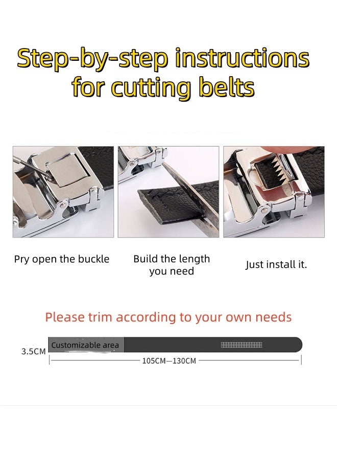 Men's Leather Belt ，fashionable and versatile cowhide belt, Adjustable Waist Strap business casual Men's Belt for Work Business and Casual - Image 5