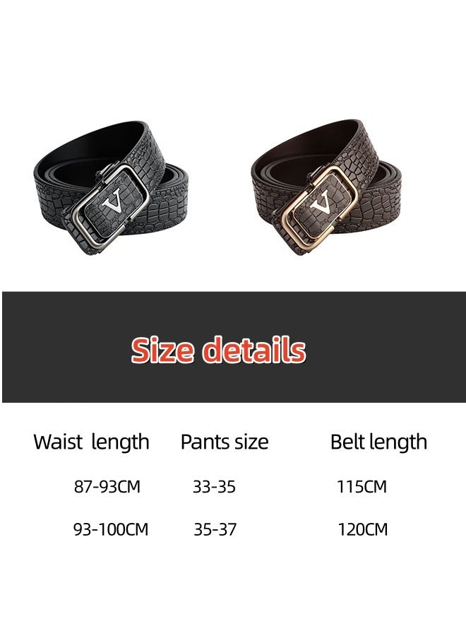 Men's Leather Belt ，fashionable and versatile cowhide belt, Adjustable Waist Strap business casual Men's Belt for Work Business and Casual - Image 4