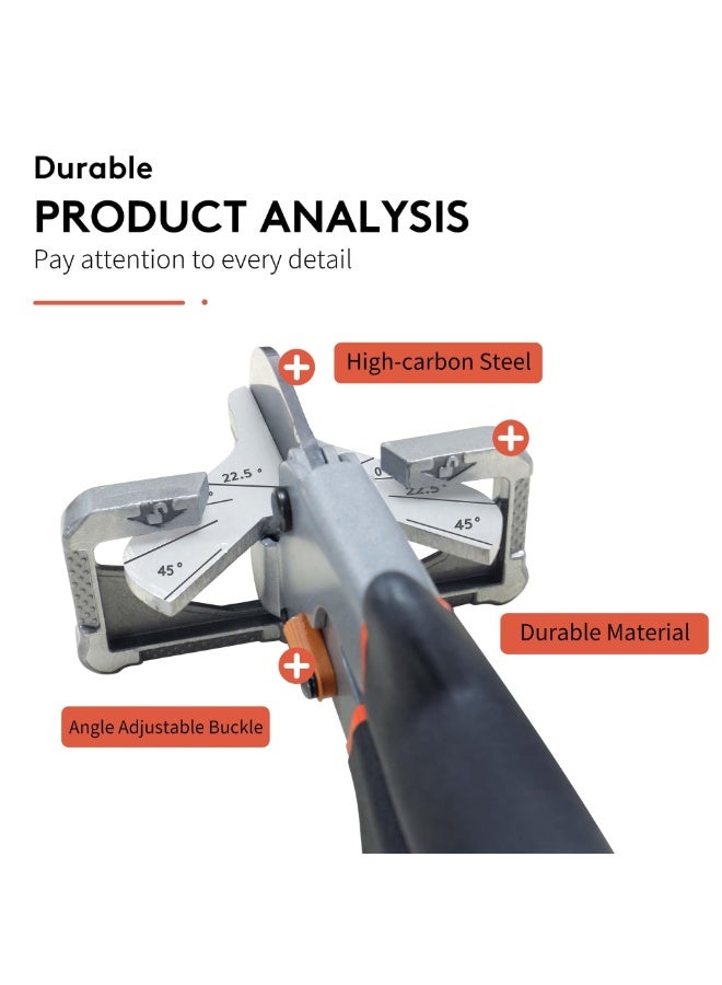 كيلا أدوات يدوية متعددة الزوايا، مقصات يدوية متعددة الزوايا، مقصات يدوية متعددة الزوايا قابلة للتعديل بزاوية 45-135 درجة، قاطع دائري ربع دائري للقطع، مناسب لقطع الخشب اللين والبلاستيك والبولي فينيل كلوريد - Image 3