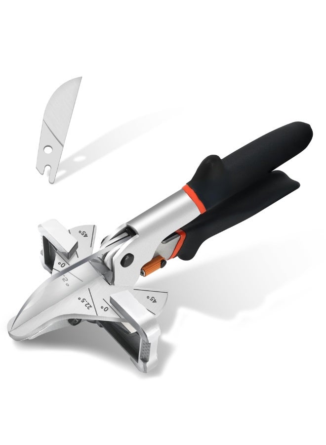 كيلا أدوات يدوية متعددة الزوايا، مقصات يدوية متعددة الزوايا، مقصات يدوية متعددة الزوايا قابلة للتعديل بزاوية 45-135 درجة، قاطع دائري ربع دائري للقطع، مناسب لقطع الخشب اللين والبلاستيك والبولي فينيل كلوريد - Image 1