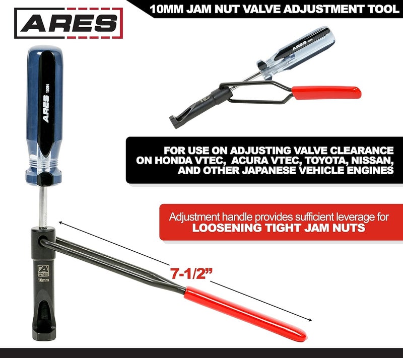 ARES 15094 – 10mm Jam Nut Valve Adjustment Tool – Easily Loosens Tight Jam Nuts with Window Cut Out for Positioning – for Honda, for Toyota, for Nissan, and Other Japanese Engines - Image 3