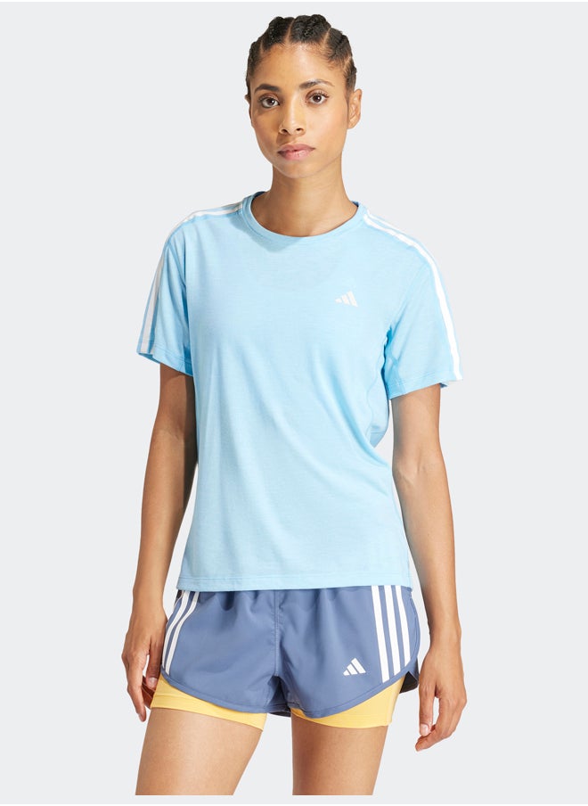 Adidas تي شيرت Own the Run بثلاثة خطوط  - Image 1