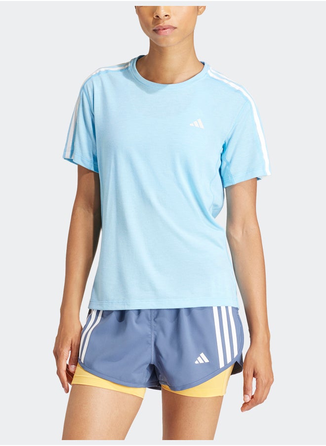 Adidas تي شيرت Own the Run بثلاثة خطوط  - Image 2