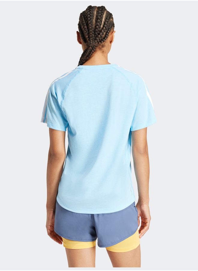 Adidas تي شيرت Own the Run بثلاثة خطوط  - Image 3