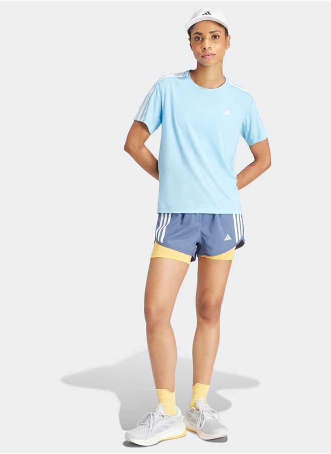 Adidas تي شيرت Own the Run بثلاثة خطوط  - Image 5