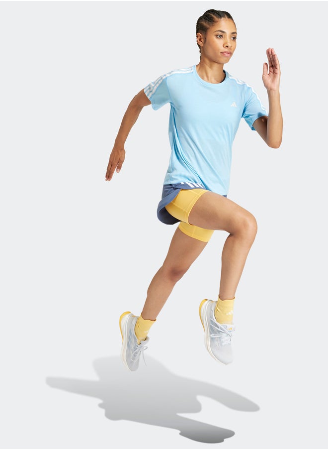 Adidas تي شيرت Own the Run بثلاثة خطوط  - Image 4