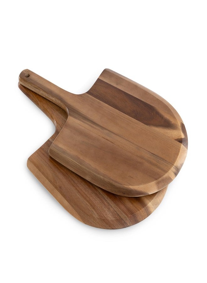 PICNIC TIME Personal 10-Inch Pizza Peel Set of 2, Acacia Wood Pizza Peel Paddles, Pizza Serving Paddles, Bread Peels, (Acacia Wood) - Image 4