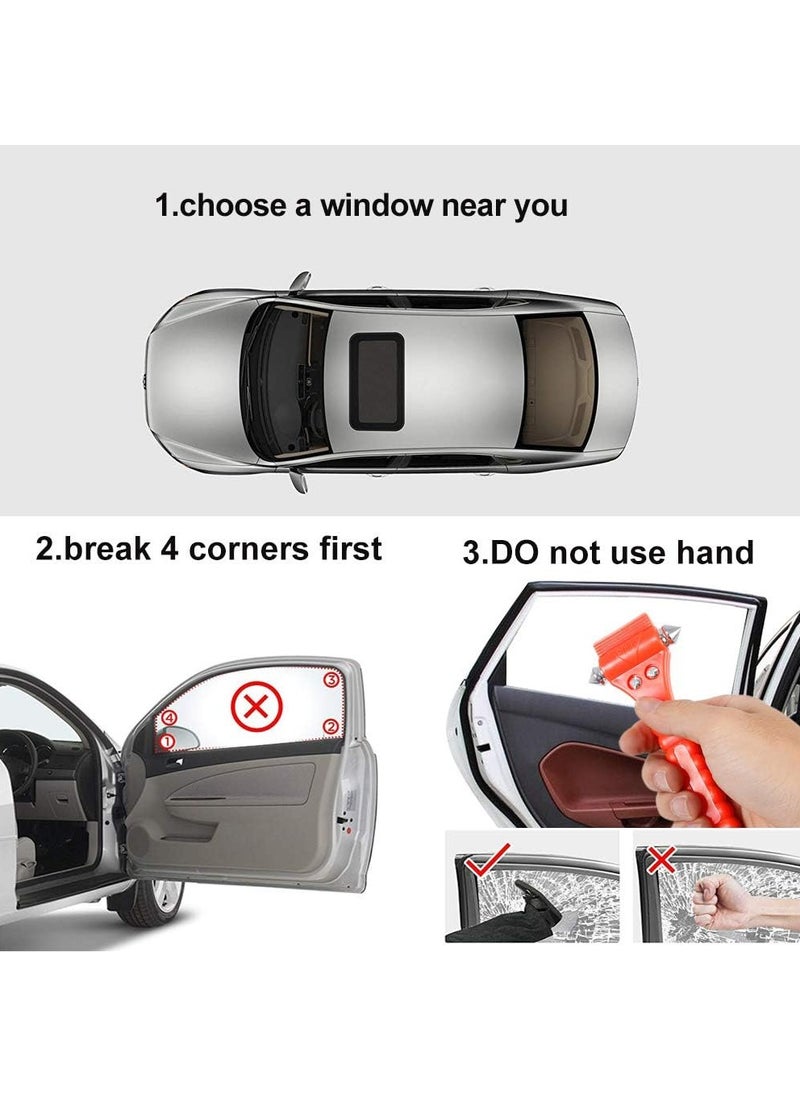 RATSAW 4PCS Car Safety Hammer  Emergency Escape Tool with Car Window Breaker and Seat Belt Cutter Rescue Survival Auto Safety Hammer Kit  - Image 2